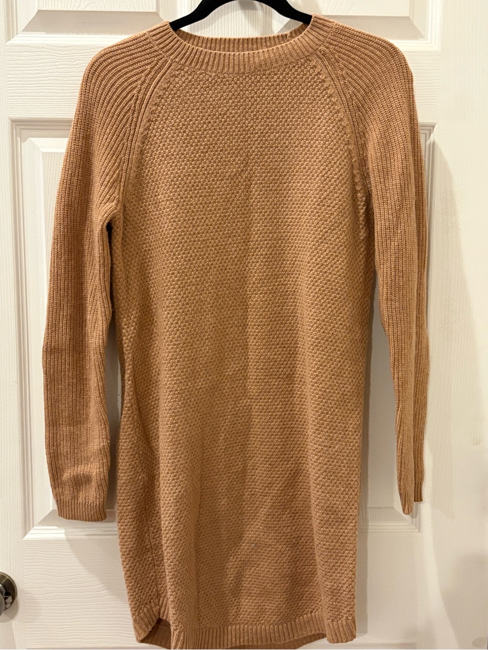 Boden Tan Textured Knit Crewneck Sweater
